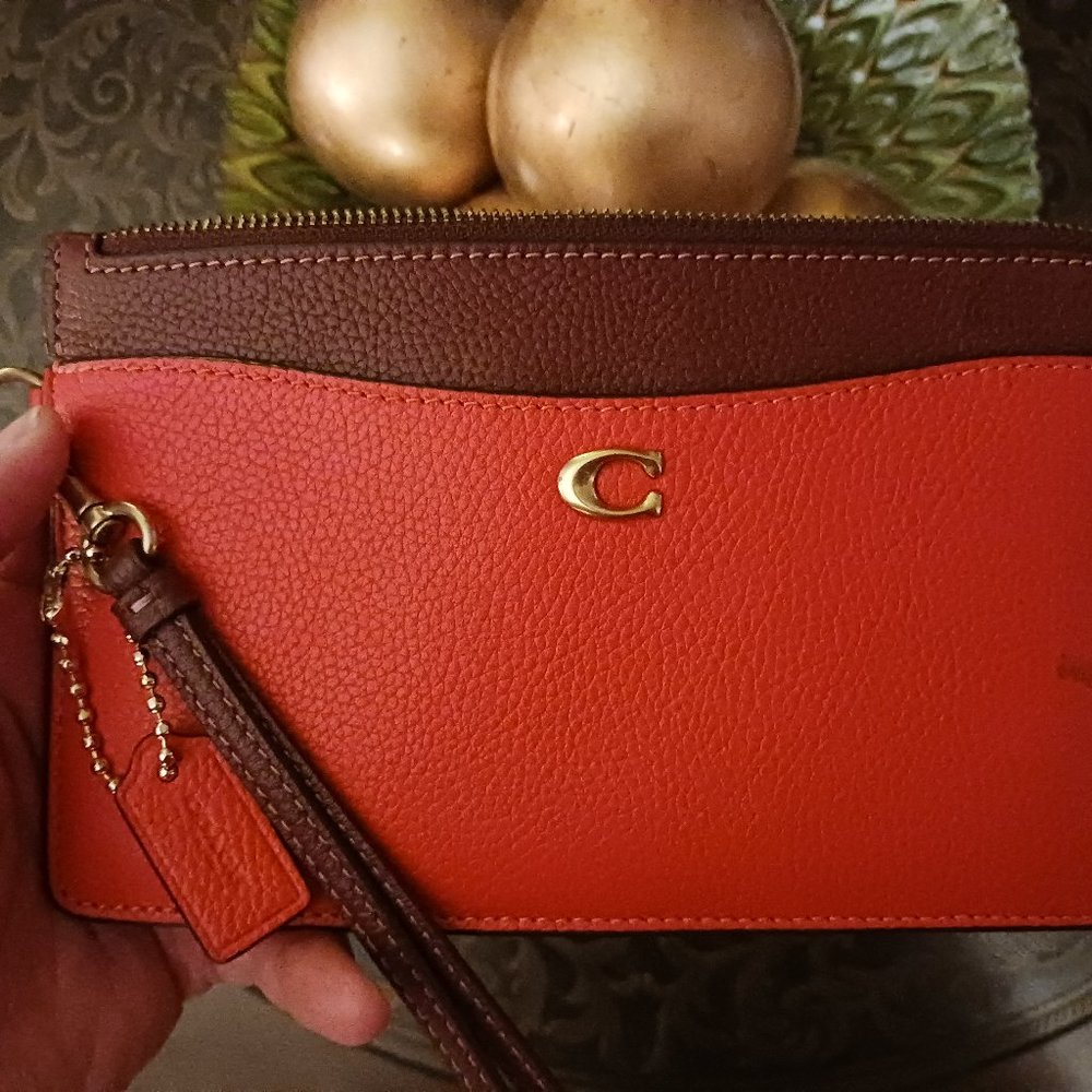 Leather Coach Wristlet